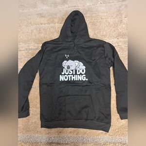Black Graphic Hoodie "Just Do Nothing" Unisex